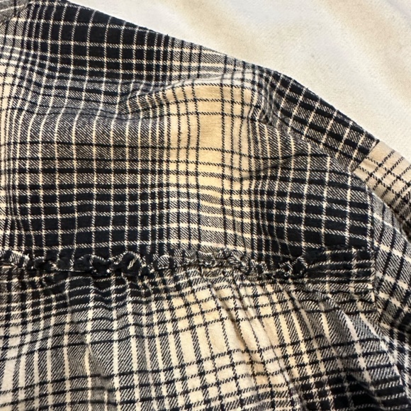 JOIE Barrian Split Neck Plaid Cotton Top, Size Medium - Picture 6 of 7